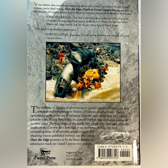 Over The Edge: Death In Grand Canyon Paperback Book 9"x6"x1 3/8" New 408 Pages - Picture 2 of 5